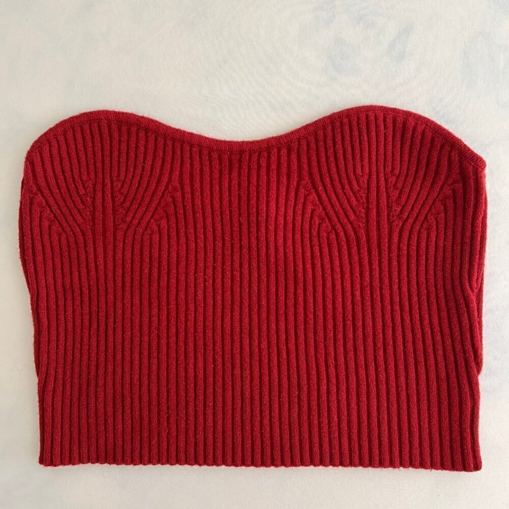 Lulus Red Sweetheart Neckline Ribbed Tube Top